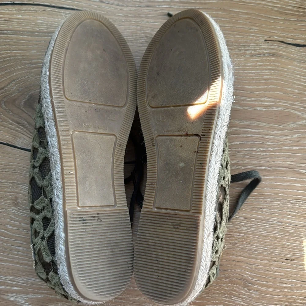 Toni Pons Espadrille Lace Up Embroidered Sneakers Nordstrom Womens 42 Green Mesh